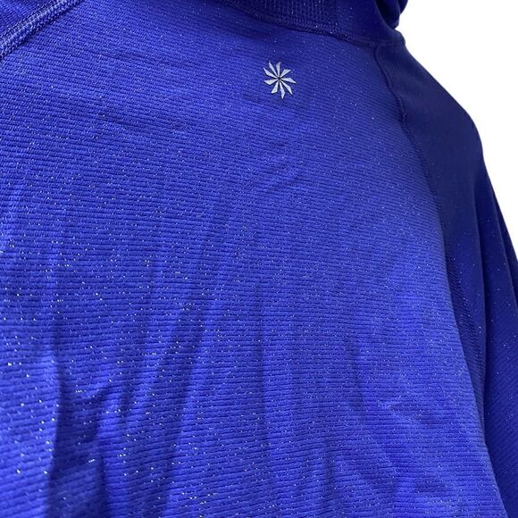 Athleta purple sparkly rouched full zip sweater jacket - Picture 4 of 7